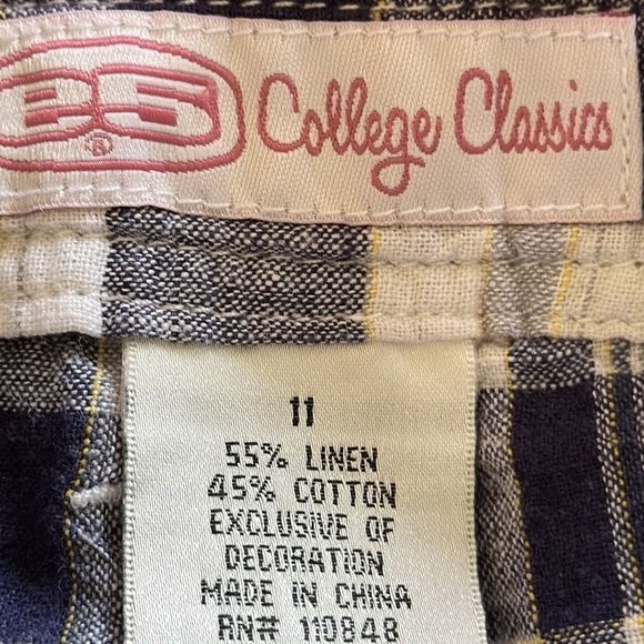 Penn State PSU Nittany Lion’s Plaid Linen/Cotton Blend Drawstring Shorts Size 11 - Picture 8 of 11